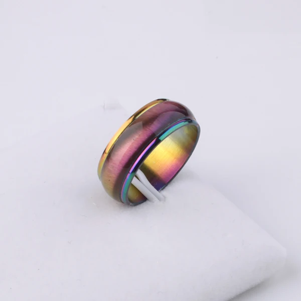 

free shipping Gradient rainbow Color rings 316L Stainless Steel men women jewelry wholesale lots