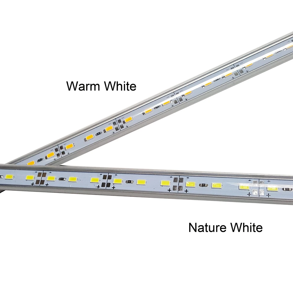 10 шт 50 см DC12V 5730 светодиодный жесткий Светодиодные ленты светодиодный бар свет 5730 5630 с U алюминиевый корпус + крышка ПК