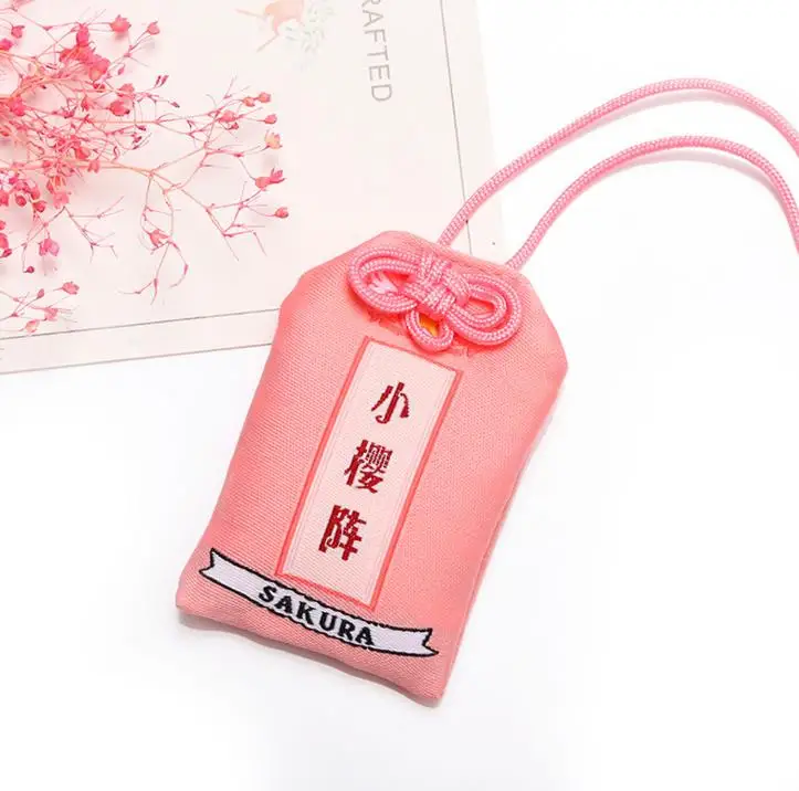 1 шт. Kawaii японский розовый Сакура Omamori Лаки Omamori брелок сумка Подвеска милый подарок вечерние сувениры