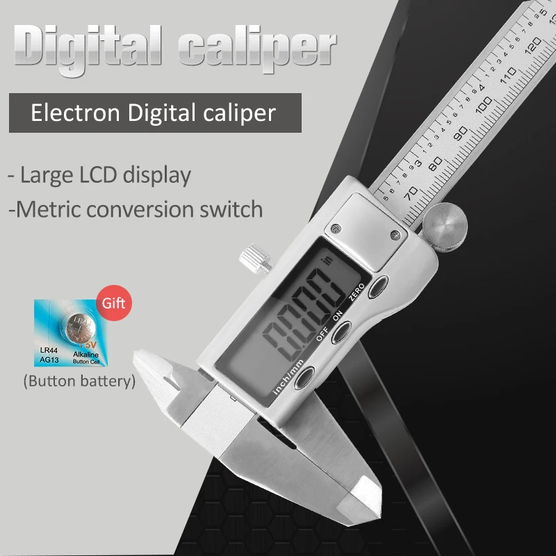 

0-150mm Electronic Digital Vernier Caliper mm / inch Intelligent Interchangeable Stainless Steel Micrometer Measuring Tool