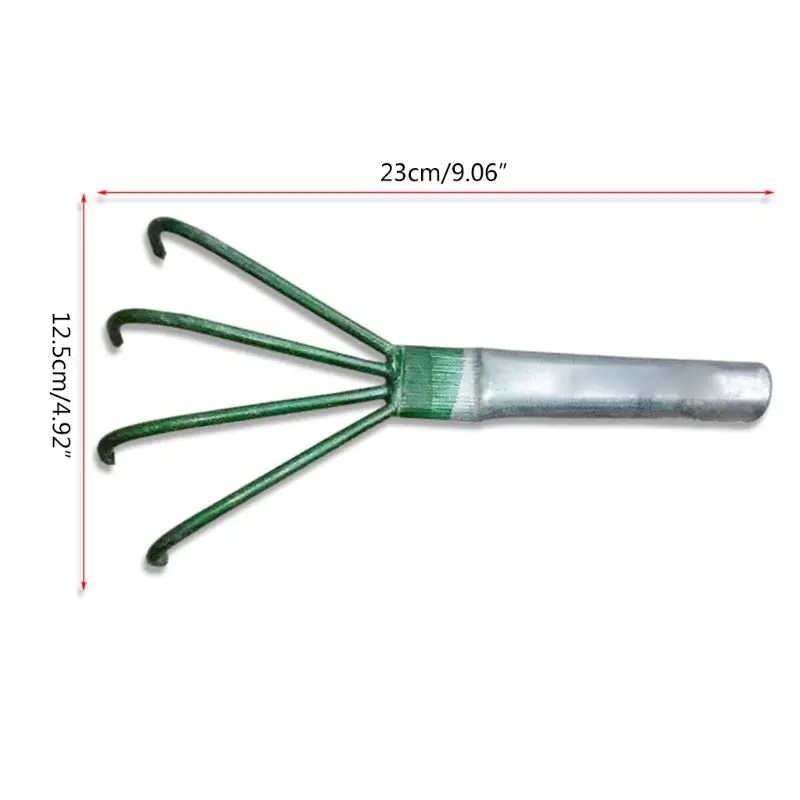 1 шт. сельскохозяйственная углеродистая сталь четырехзубчатые зубья грабли маленькая ручка арахиса газон лист Пинцет садовые инструменты