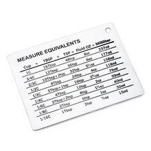1pcs Home Magnetic Mount Plate Kitchen Measuring Cups Cooking Conversion Chart Baking Scale Plate Kitchen Measuring Cups