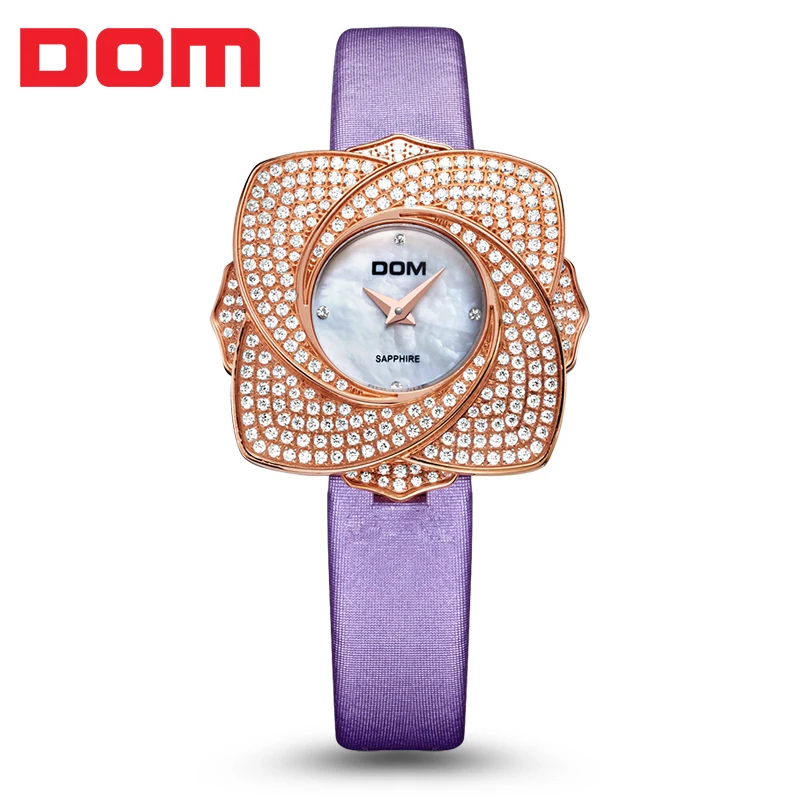 

DOM Brand Top Luxury Women's Watch Women Fashion Elegant Rhinestone Quartz Watches Ladies Dress Montre Femme 2016