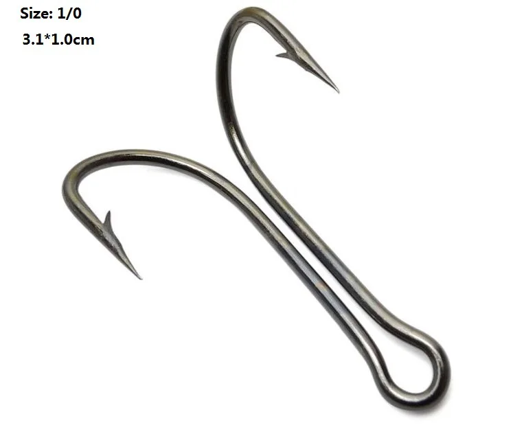 Buy 100pcs Size 1/0 high carbon steel fishhook 9908 limerick double black