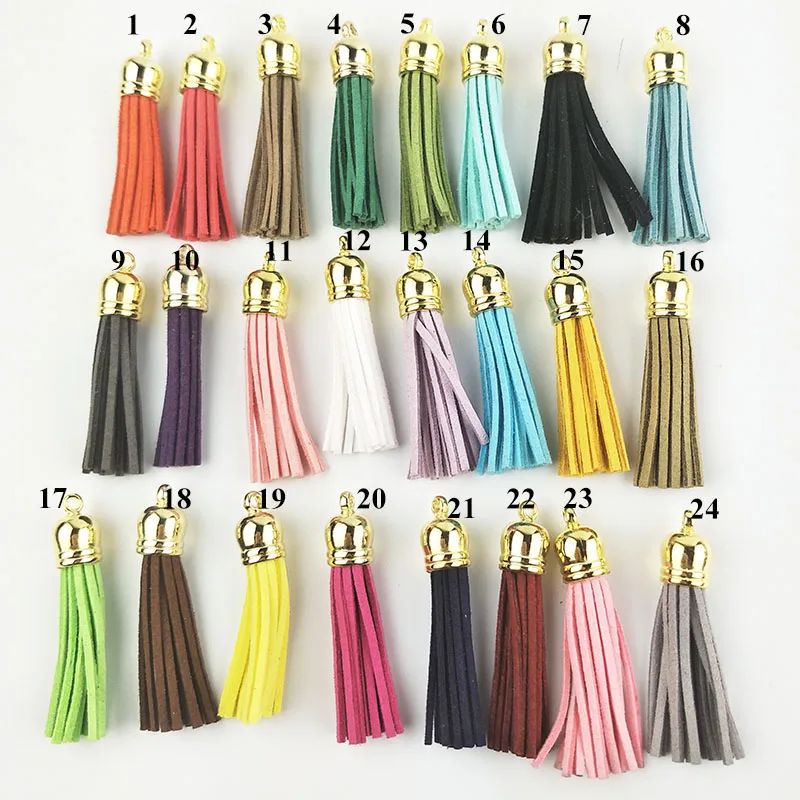 

20pcs 5.8mm Leather Tassel For Keychain Cellphone Straps Jewelry Fiber Fringe Suede Tassel DIY Pendant Summer Jewelry Findings
