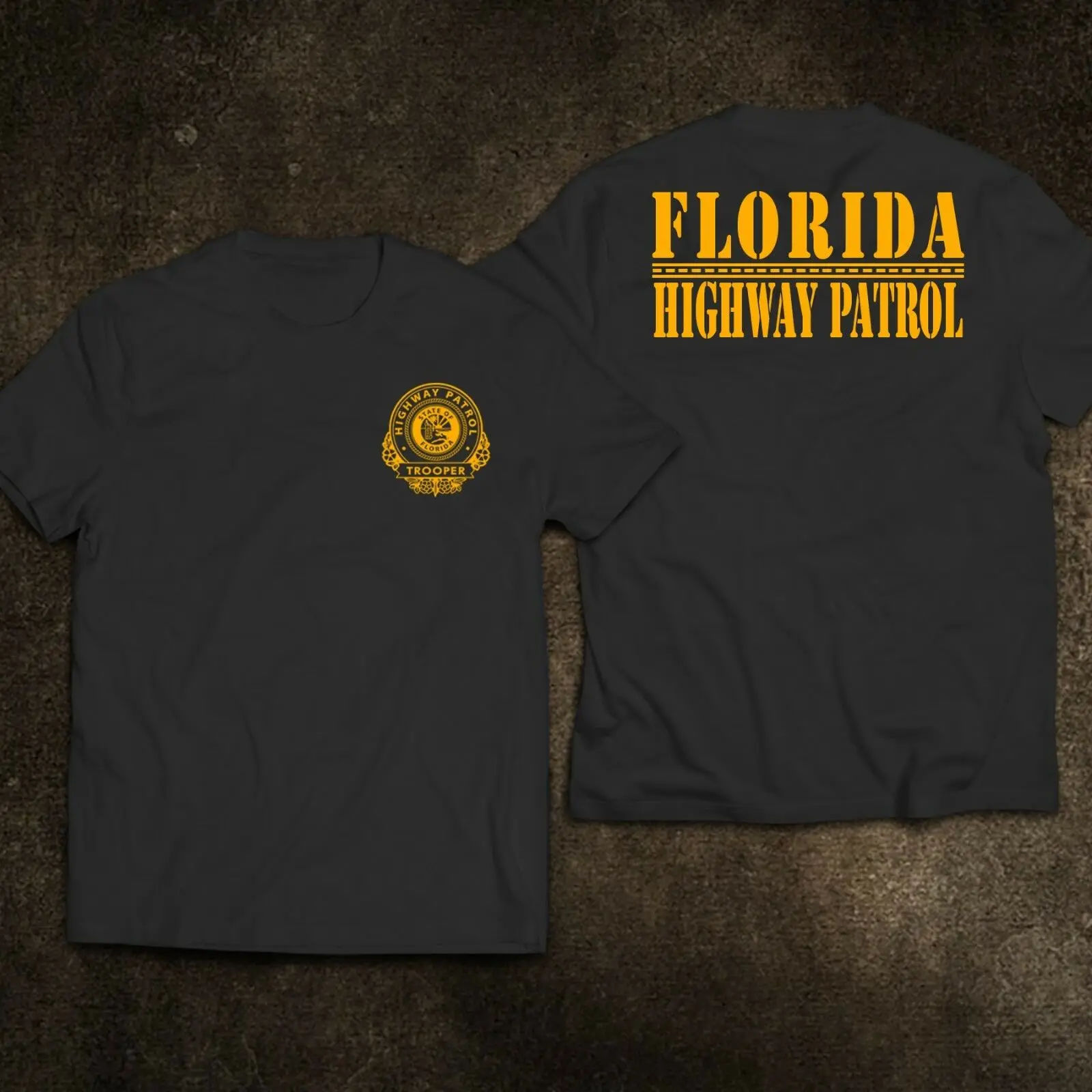 

2019 Funny New Florida Highway Patrol Trooper Motor Cycle Unit Police T-Shirt Double Side Unisex Tee