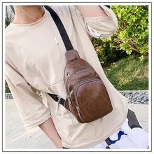 Мужская кожаная нагрудная сумка, мужская повседневная функциональная поясная сумка, сумка для денег, телефона, поясная сумка, спортивная Usb нагрудная сумка, поясная сумка для улицы#3