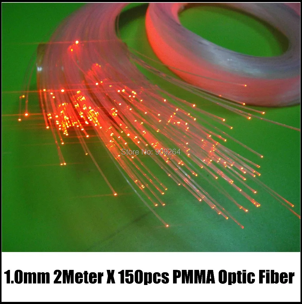 

Free shipping 150pcs 2meter 1.0mm PMMA optic plastic fiber,optic fiber light solution material for children's room,KTV,Bar,shop