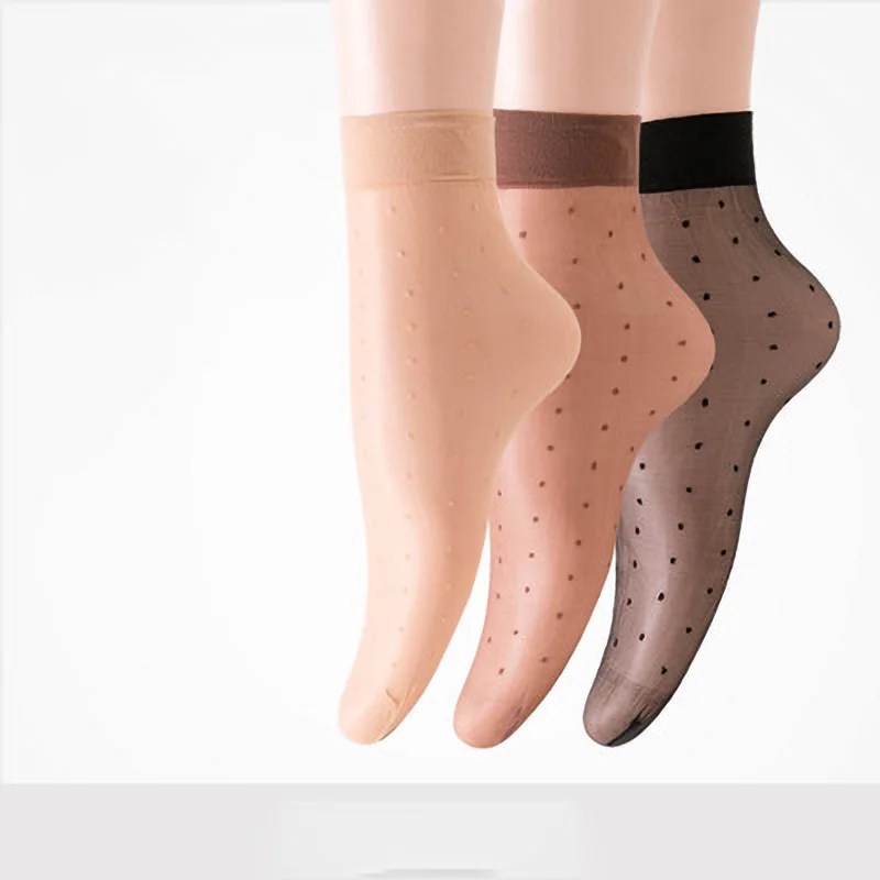 

10Pair=20Pieces Summer Sexy Ultra - thin Transparent Crystal Silk Women Socks Anti-Hook Silk Short Stockings Tube Steel Socks