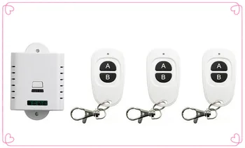 

85V 110V 120V 220V 250V 1CH 10A RF Wireless Switch Relay Receiver Remote Controllers & 3* White AB keys Waterproof Transmitter