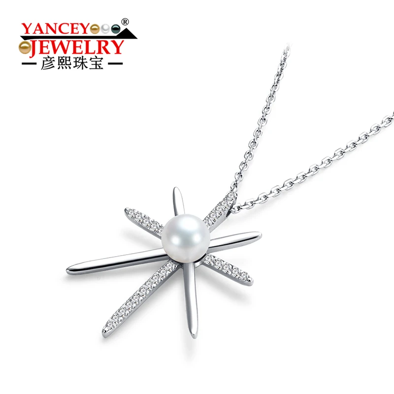 

Exclusive design New Strong Gloss White Flawless Freshwater Pearl Necklace Pendants, 925 Silver , New Product - Free Shipping