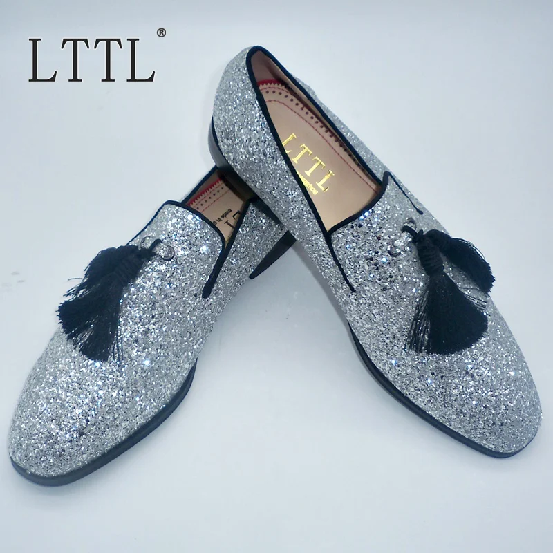 black and silver prom shoes men