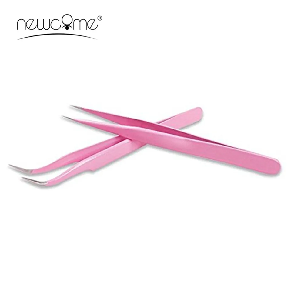 

100% Stainless Steel Anti-Static Curved Straight Tweezers 3D Volume Eyelash Extension False Individual Eyelash Tweezers