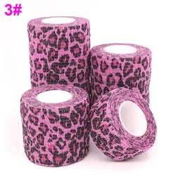 Colorful Elastic Sports and First Aid Wrap Tape - Self-Adhesive Bandage for Finger, Joint, Knee, and Pet Care (Leopard print Pink)