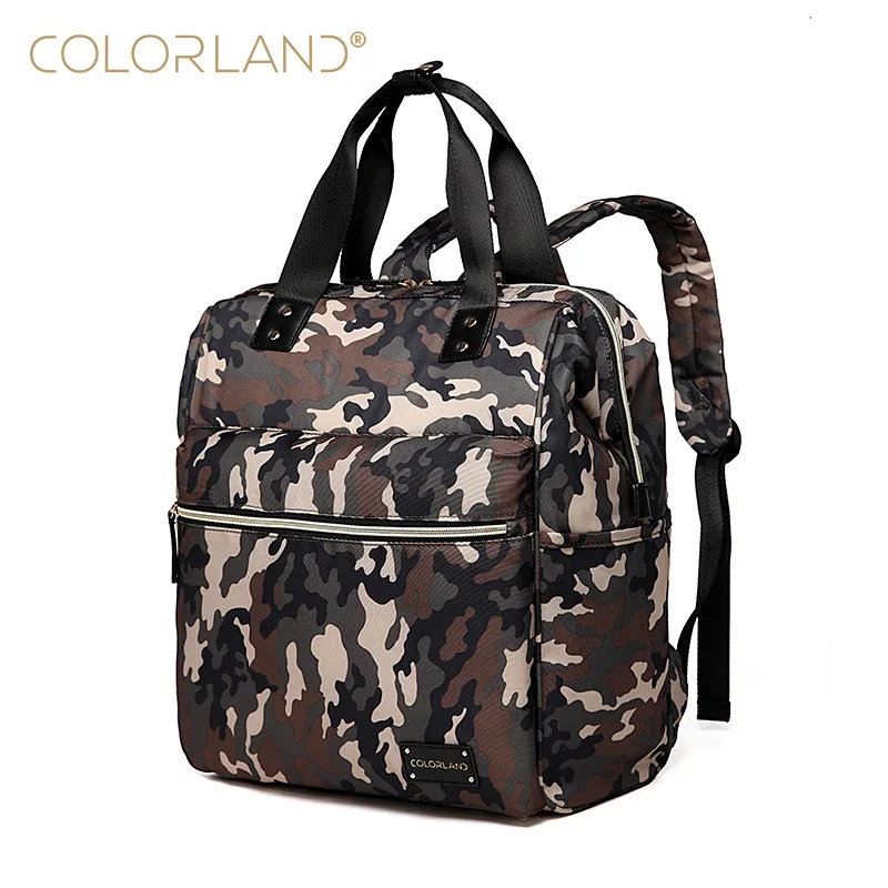 

COLORLAND Fashion Baby Diaper Backpack With USB Interface Large Capacity Mommy Backpack For Stroller Maternity Organizer Handbag