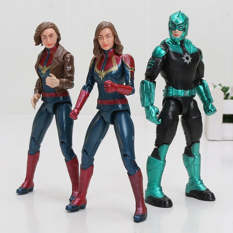 

3pcs/set Movie Captain Marvel Carol Danvers Action Figure Avengers Endgame Titan Hero America Iron Spider Man Kid Toys Doll