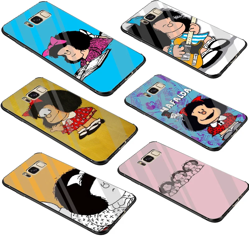 Gerleek стекло DIY Mafalda красивый чехол для Samsung A10 A20 A30 A40 A50 A60 A70 S7 Edge S8 S9 Plus S10 Note 8