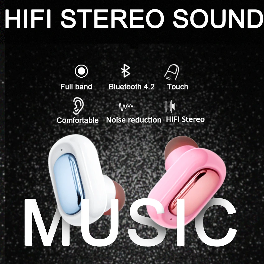 TWS беспроводные Bluetooth наушники 9D super bass стерео HIFI звук шумоподавление Mic Mi наушники Handsfree музыкальные наушники pk HBQ