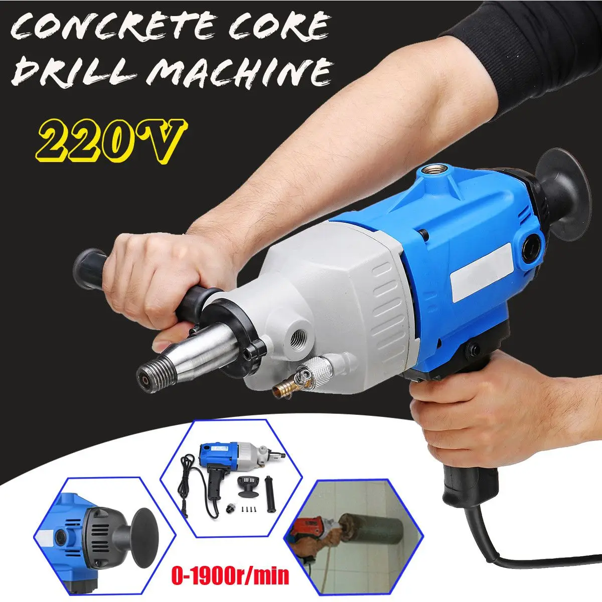 

220V 2500W Diamond Core Drill Wet Handheld Concrete Core Drilling Machine