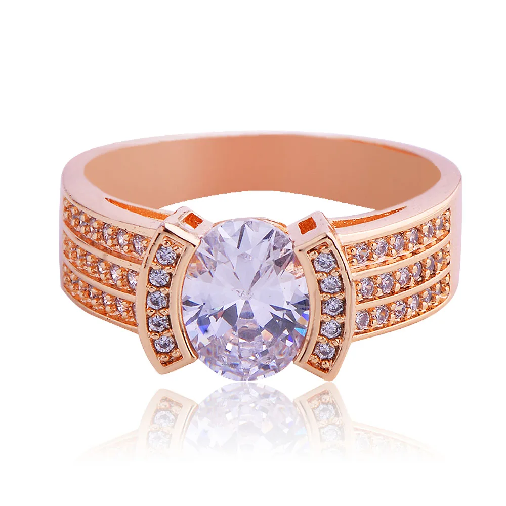 Banquet Ring Rectangle Ring Luxury Yellow Jewelry Ring For Women Size 7-9 (JewelOra )