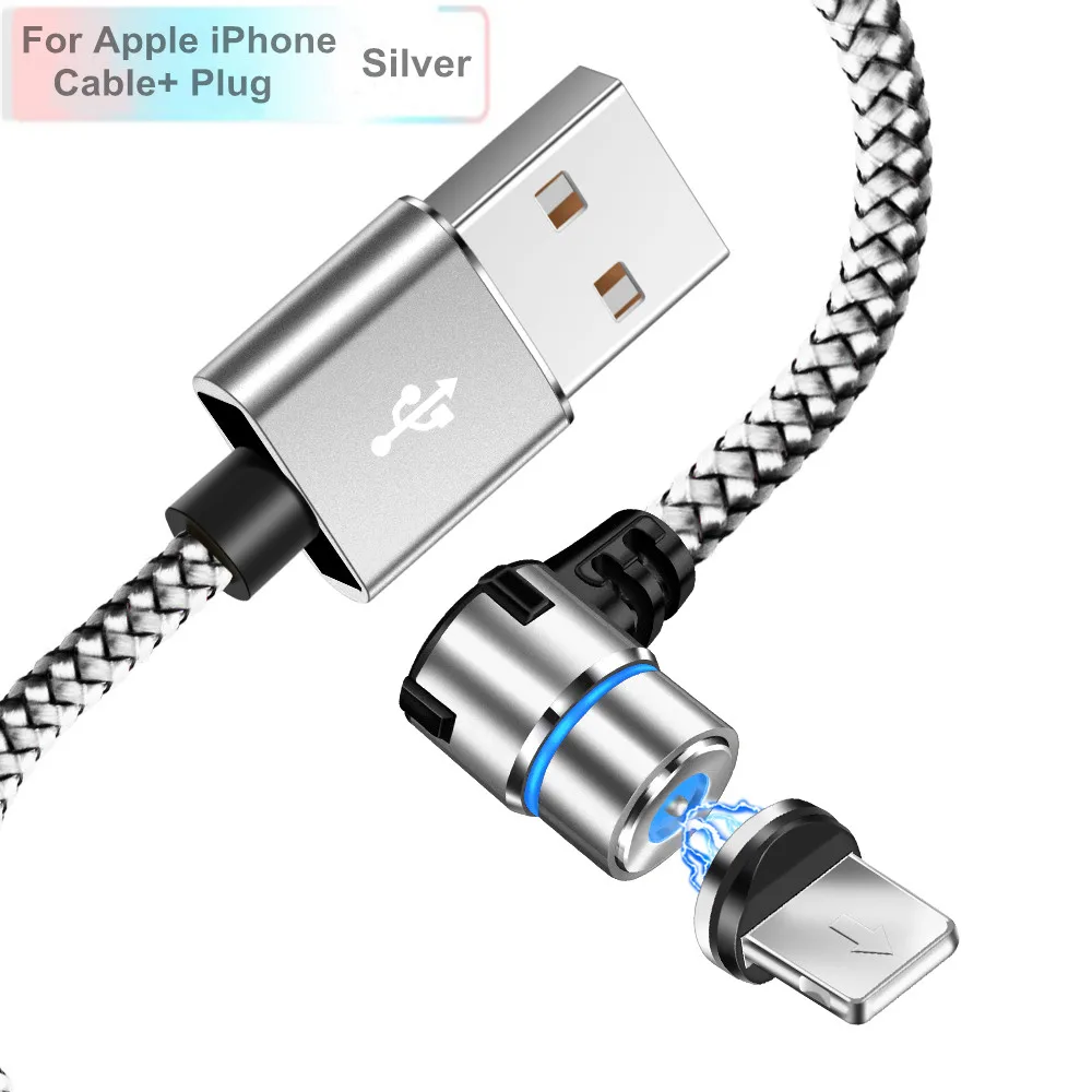 Магнитный usb-кабель Олаф для iPhone XS 7 samsung S9 Xiaomi huawei светодиодный магнитный кабель для быстрой зарядки на 90 градусов кабели Microusb type C USB C - Цвет: For iPhone Cable