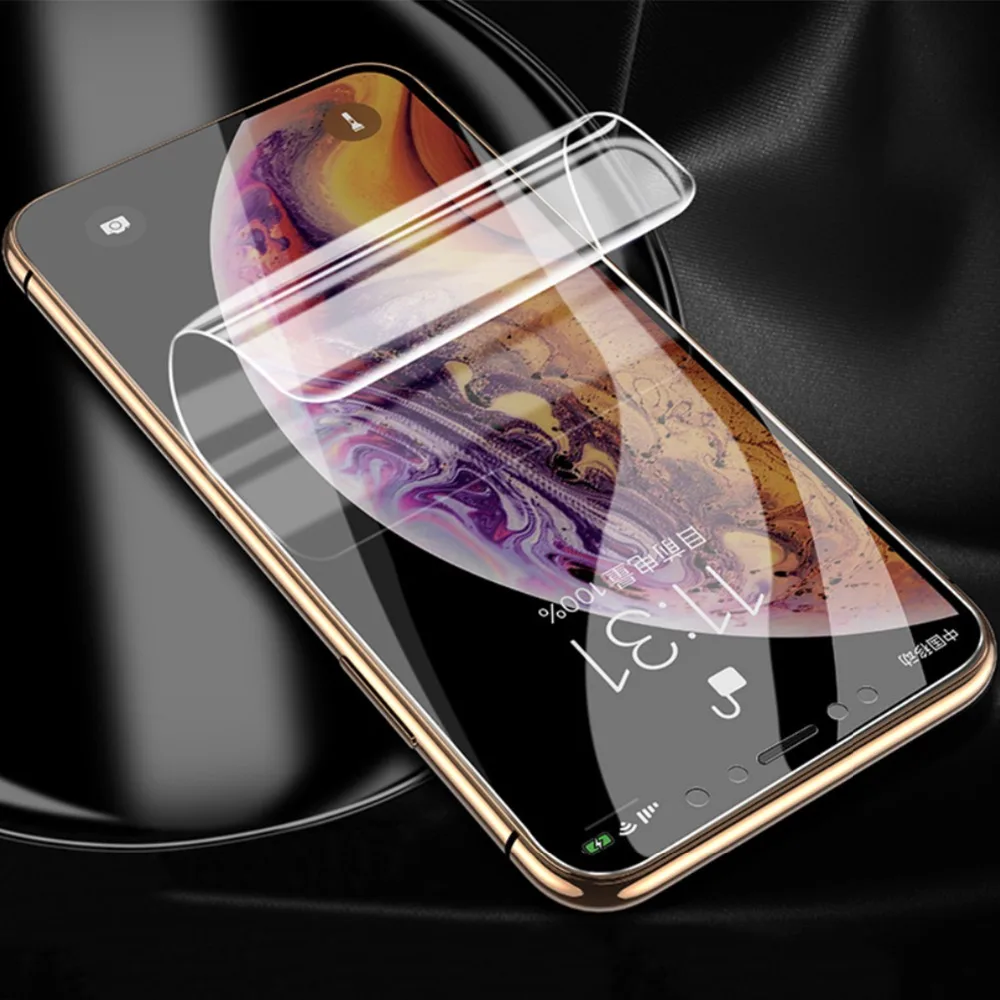 Полная Гидрогелевая Защитная пленка для iPhone X XS Max XR 6 6S 7 8 Plus нано защитная легко