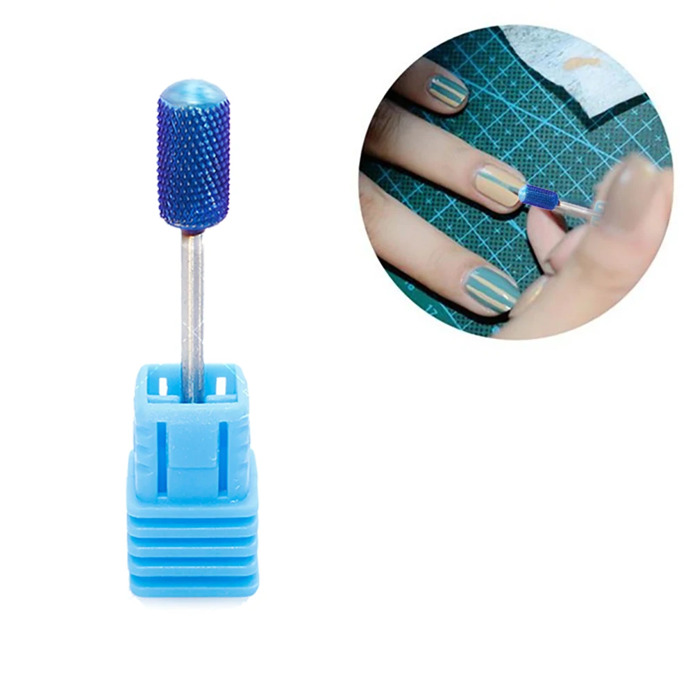 

Barrel Nail Drill Bit Safety Medium Grit Manicure Drill Bit Handpiece For Nail Art Electric Manicure Machine Accessories 1Pc Blu