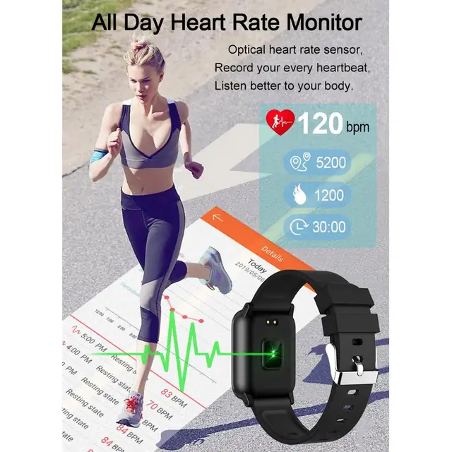 L8STAR B1 Smart Watch 1.3 inch Blood Pressure 3D UI Blood Oxygen Smart Band 30 days Standby Multi Sports Smart Fitness Tracker 6
