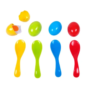 

1 Set Outdoor Sports Toys Support Eggs Running Games Sensory Training Equipment Set 4 Spoons 4 Eggs Kids Educational Toy