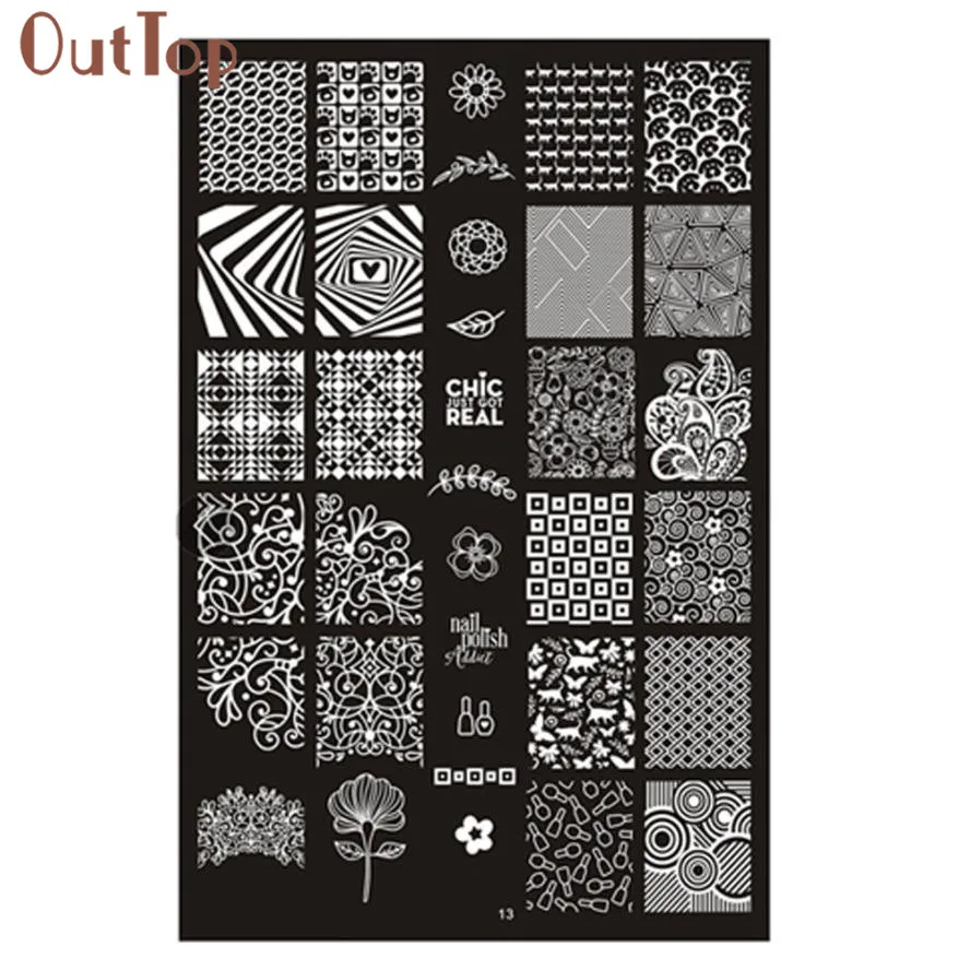 

OutTop Nail Art Decorations 2017 DIY Nail Art Image Stamp Stamping Plates Manicure Template Manicure Aug18