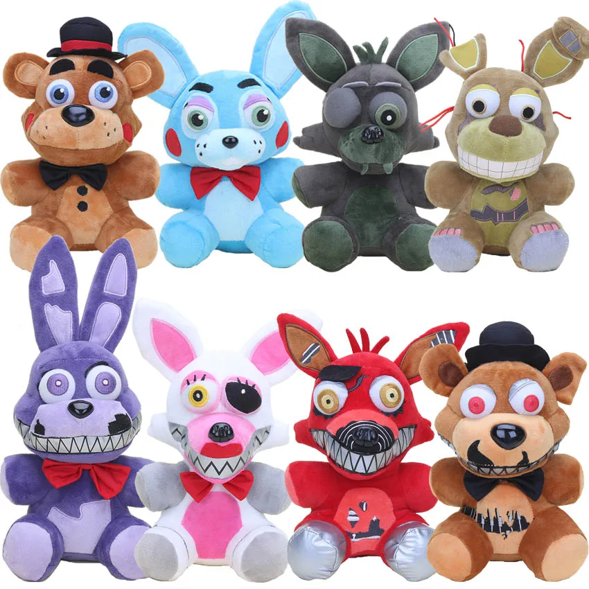 

Five Nights At Freddy's 5 FNAF Plush Toys 25cm Nightmare Series Freddy Foxy Mangle Springtrap Bonnie Phantom Foxy