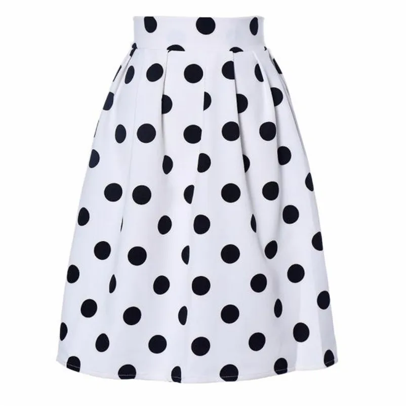 HOT sell Fashion 2018 Summer style skirts womens Casual Bodycon Polka Dot Umbrella Skirt Retro Puff Skirts Femme Saia Y05#N (6)