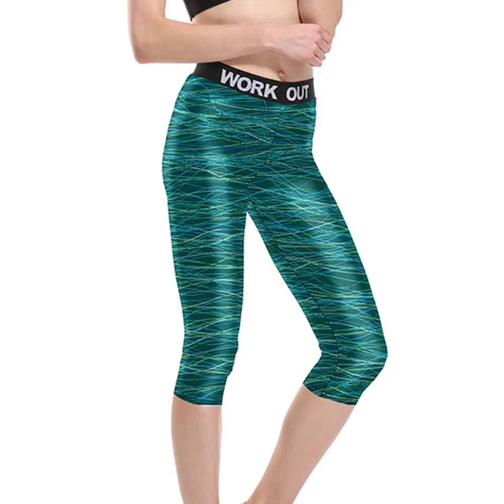 Women Multicolor Line on Teal Fitness Quick Dry Workout Women Multicolor Line on Teal Fitness Quick Dry Workout