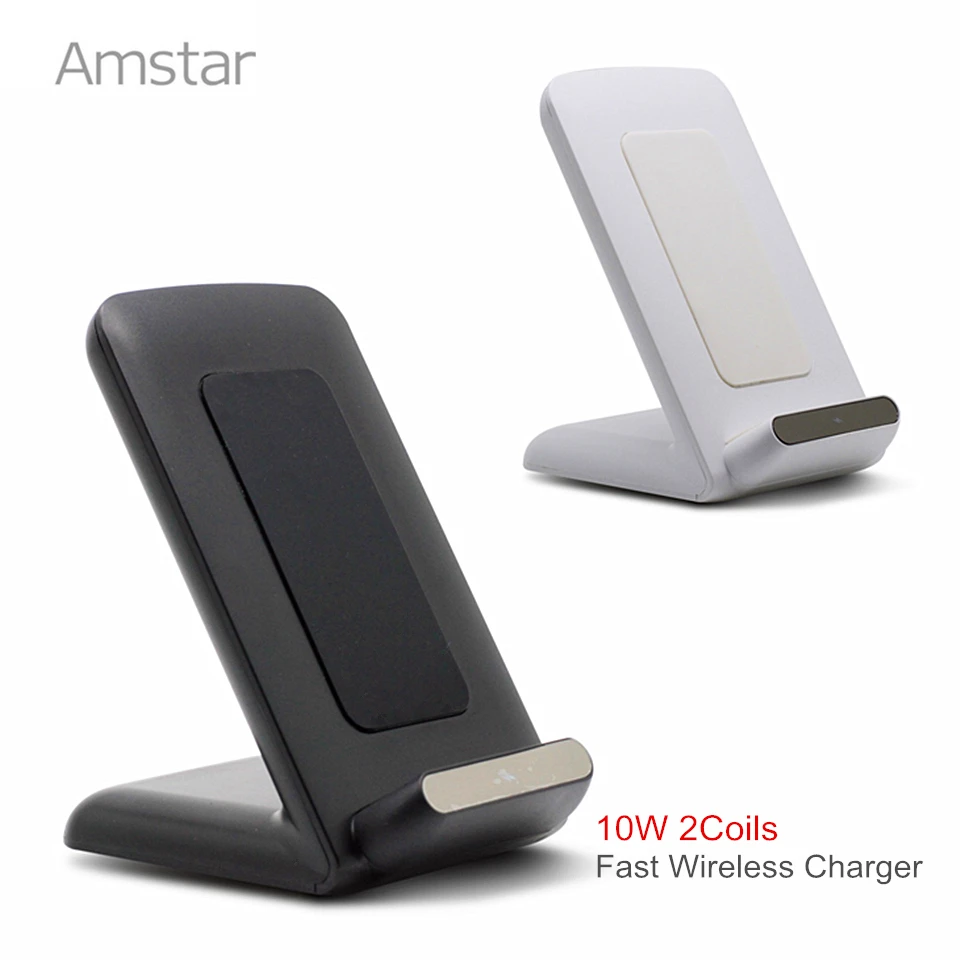 Amstar Fast Wireless Charger 10W 2Coils Qi Charger for