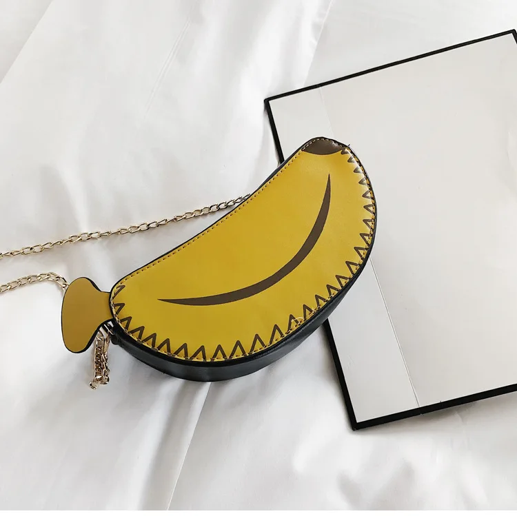 Прекрасный Ins популярные детские плюшевые сумки для девочек Повседневное мультфильм сумка mkd2 PU растений желтый банан цепи сумки