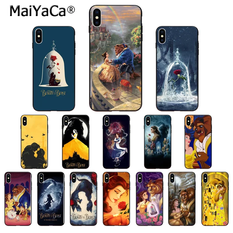 Мягкий силиконовый чехол для телефона MaiYaCa Beauty And The Beast Rose из ТПУ Apple iPhone 8 7 6 6S Plus X XS