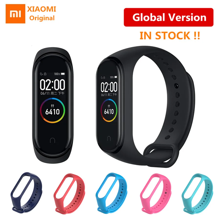 Xiaomi Mi Band 4 смарт-Браслет фитнес-браслет AI Bluetooth 5,0 AMOLED цветной сенсорный экран AI частота сердечных сокращений