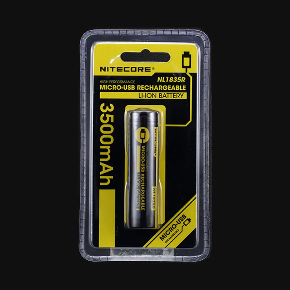 NITECORE NL1835R 3500 мАч Высокопроизводительный встроенный Micro-USB порт зарядки перезаряжаемый Liion аккумулятор 12.6Wh 3,6 V Кнопка Топ 18650