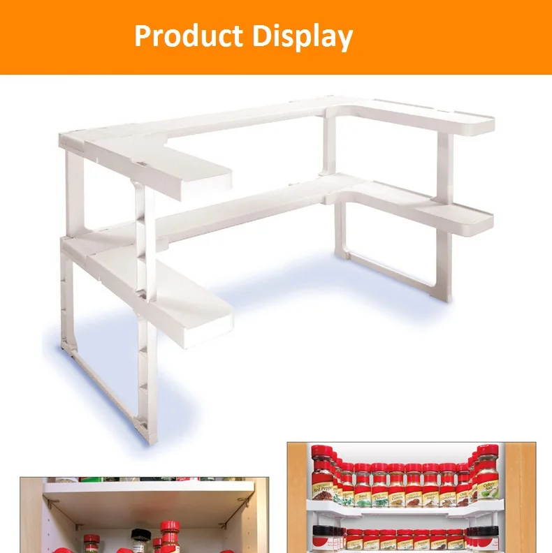 

2 Layer Stackable Storage Rack Organizer Pantry Pan Pot Organizer Kitchen Shelving Spice Jar Rack Shelf Accessories Kitchen Tool