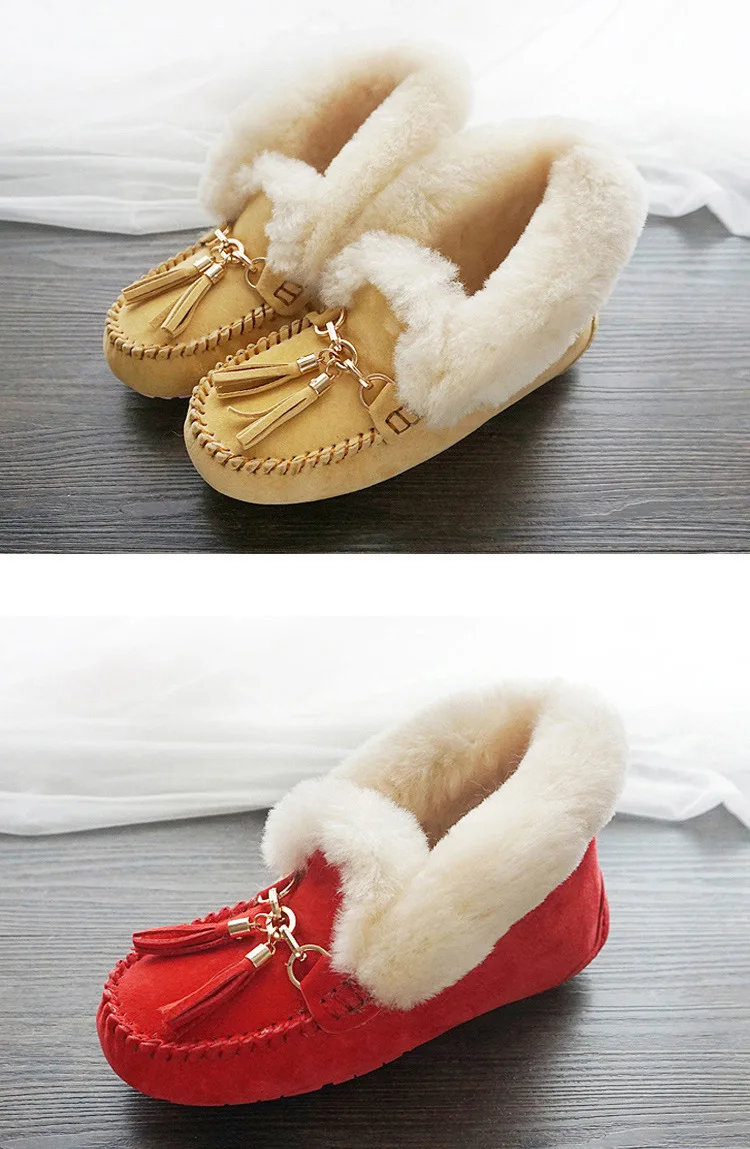 Женские зимние ботинки на натуральном меху; Повседневная зимняя обувь; удобная женская обувь из натуральной кожи на плоской подошве; теплая шерстяная обувь; женские ботильоны; обувь