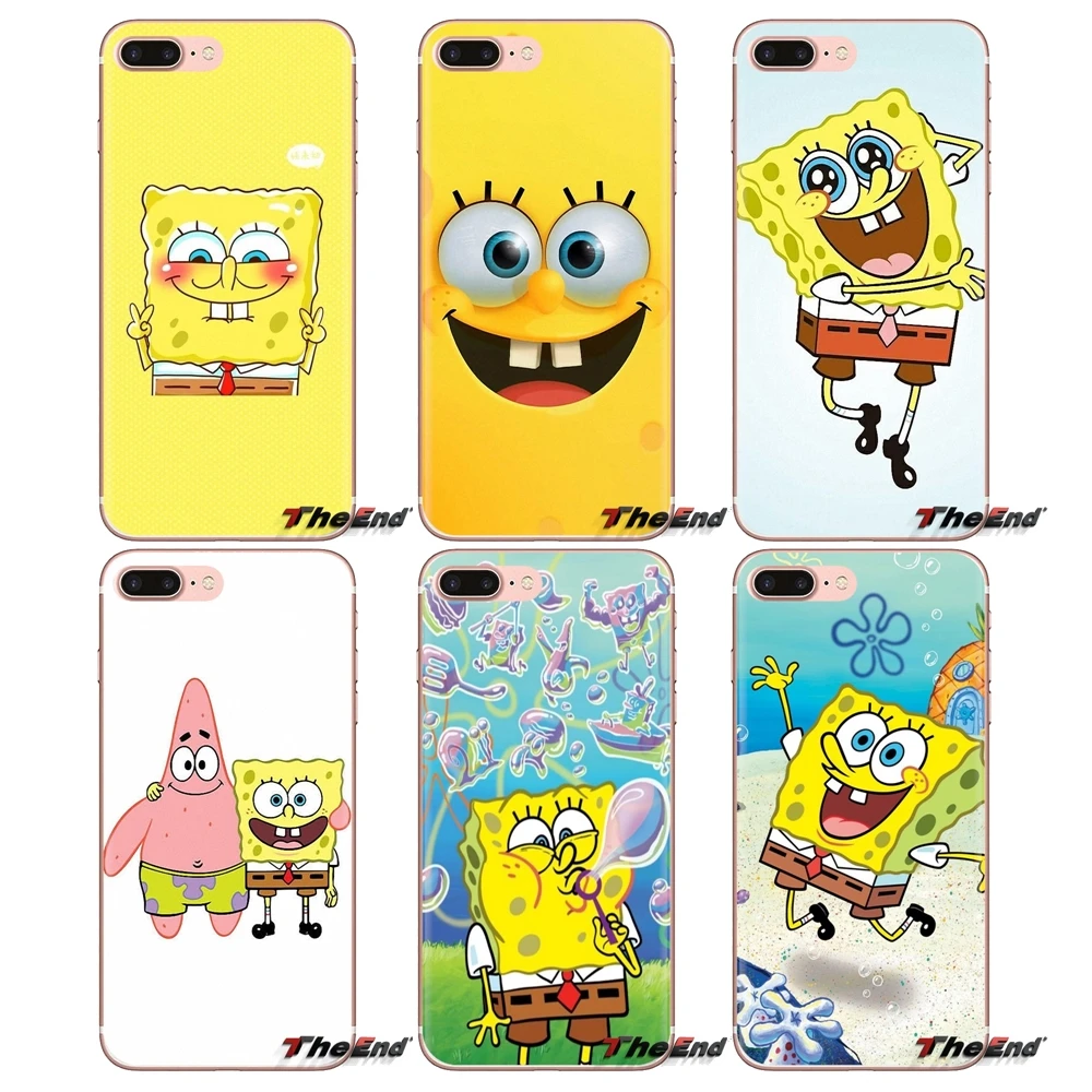 

SpongeBob SquarePants Cute For Samsung Galaxy S3 S4 S5 Mini S6 S7 Edge S8 S9 S10 Plus Note 3 4 5 8 9 Transparent Soft Case Cover