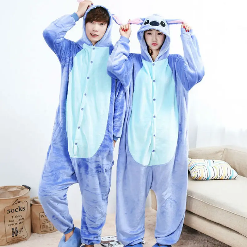 2018 Рождественский подарок взрослых унисекс новый синий стежка Onesie животных