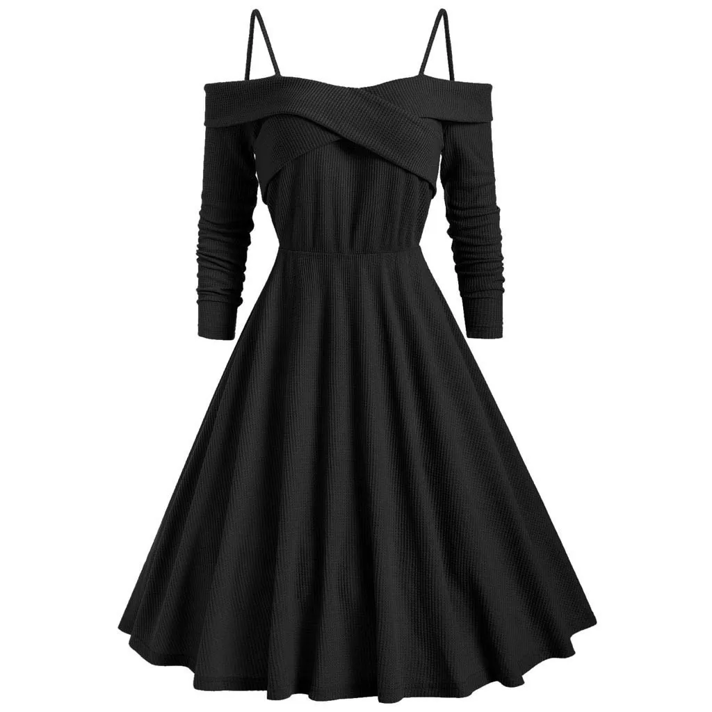 

FREE OSTRICH Women Dress Sleeveless Off Shoulder Crisscross Casual Lace Printing Evening Party Dress Elegant Fashion Dresses