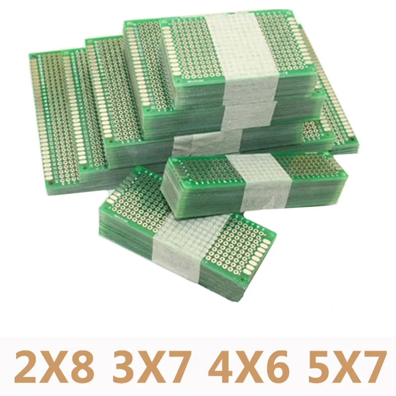 20pcs/lot 5x7 4x6 3x7 2x8cm Double Side Prototype Diy Universal Printed Circuit PCB Board Protoboard For Arduino