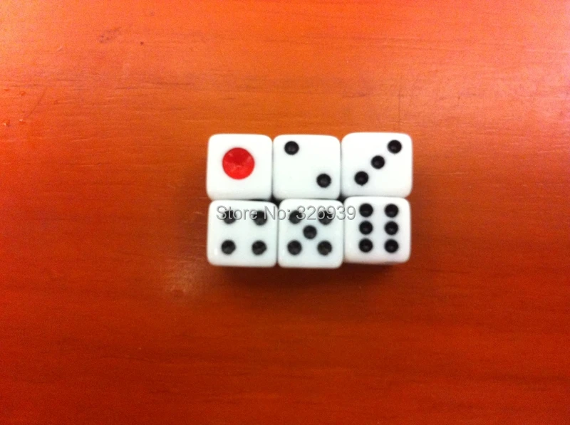 

8MM white dice with black and red point(like the picture)Japan dice, Japanese trumpet dice