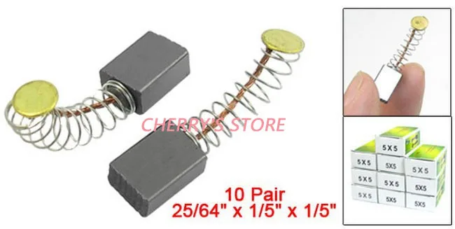 

10 Pair 5 x 5 x 10mm Power Tool Motor Carbon Brushes