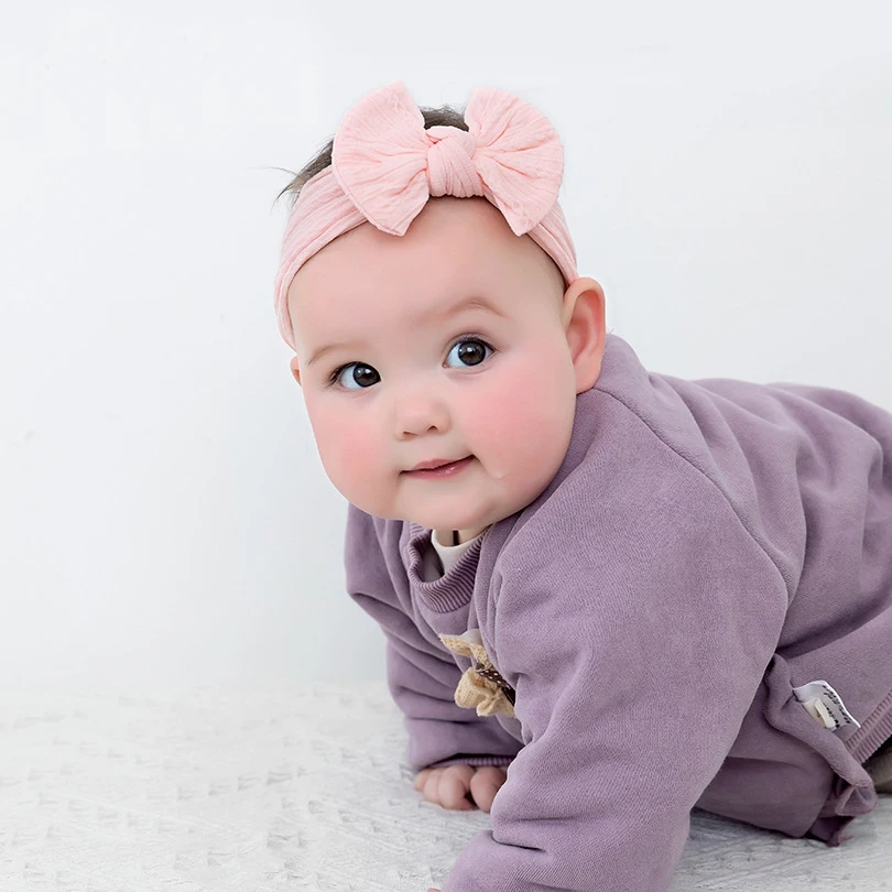 US $37.00 30 PcsLot Wholesale Cable Knit Nylon Bow Headwraps Classic Knot Wide Nylon Headbands Kids Girls Hair Accessories
