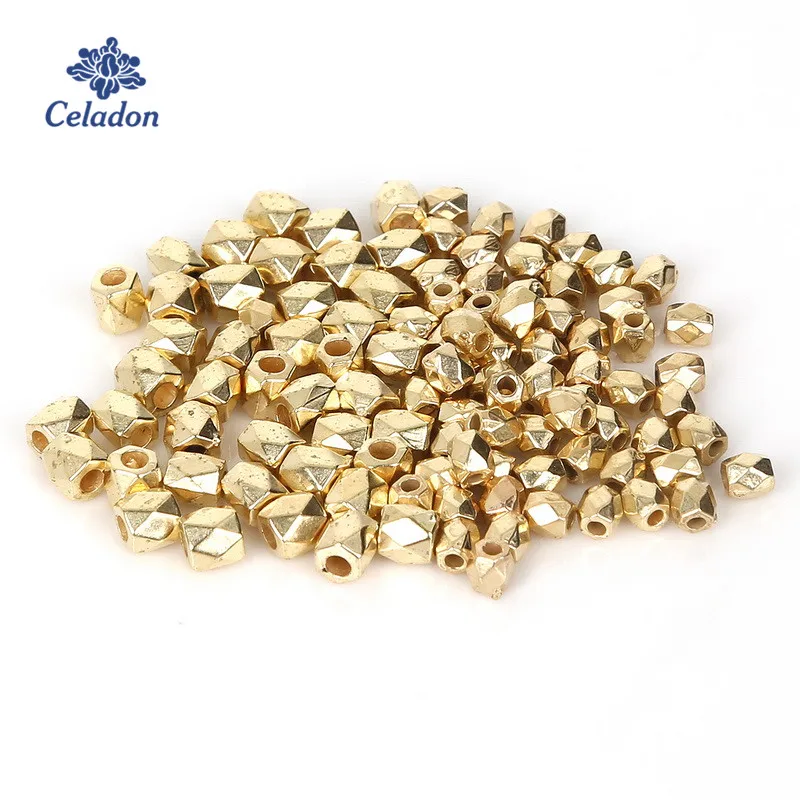 

Hot Selling 300-500pcs 3mm/4mm Rhodium KC Gold CCB Plastic Square Cuboid Seed Spacer Beads For Jewelry Making DIY
