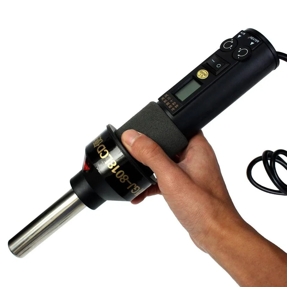450 Вт ЖК-дисплей с регулируемой температурой паяльная станция горячий воздушный пистолет для IC SMD распайки паяльник сменный нагреватель+ 9 нет