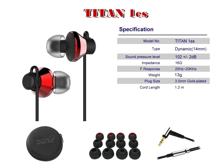 DUNU TITAN1es TITAN1-es TITAN 1es титановые мембранные динамические высококачественные HIFI наушники-вкладыши